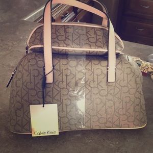 Calvin Klein purse and makeup bag